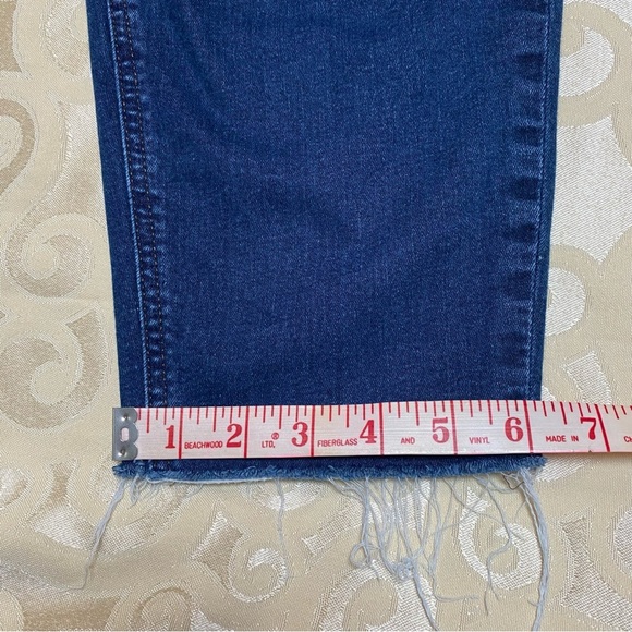 LOFT Women's Sz 16 Slim Pockets Blue Jeans Denim Raw Hem So Comfy! - Picture 5 of 12